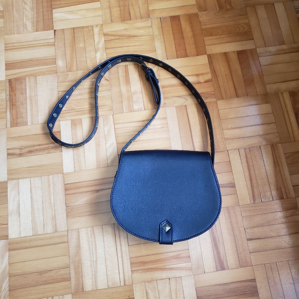 Black crossbody bag with stud details